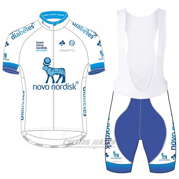 2017 Cycling Jersey Novo Nordisk White Short Sleeve and Bib Short